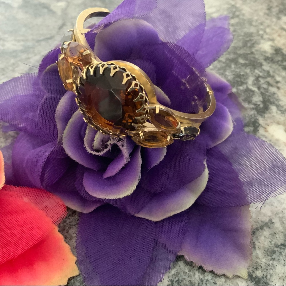 Vintage Juliana Elegant Gold and Brown Women's Bracelet, by D&E. In gold - Picture 1 of 7